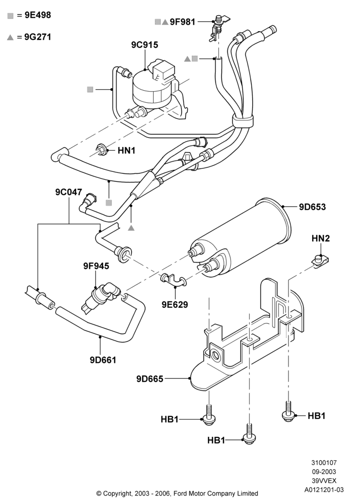 07 - Fuel Vapour System, 3.9L OHV EFI NA V6 GAS; 05/SEP/2003-12/MAY/2004