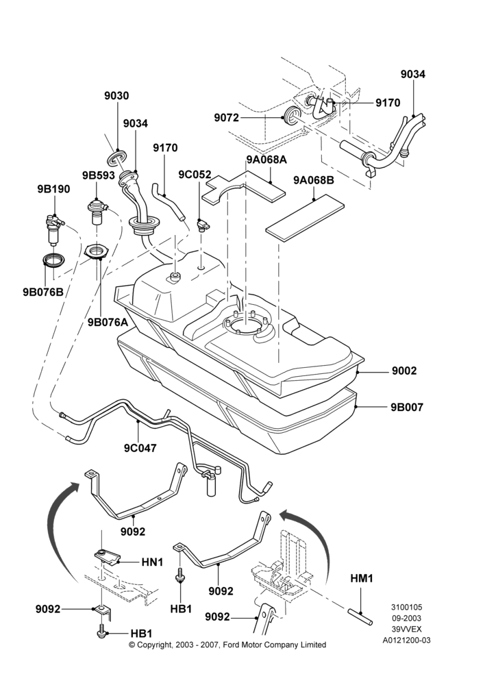 05 - Fuel Tank, 3.9L OHV EFI NA V6 GAS; 05/SEP/2003-12/MAY/2004