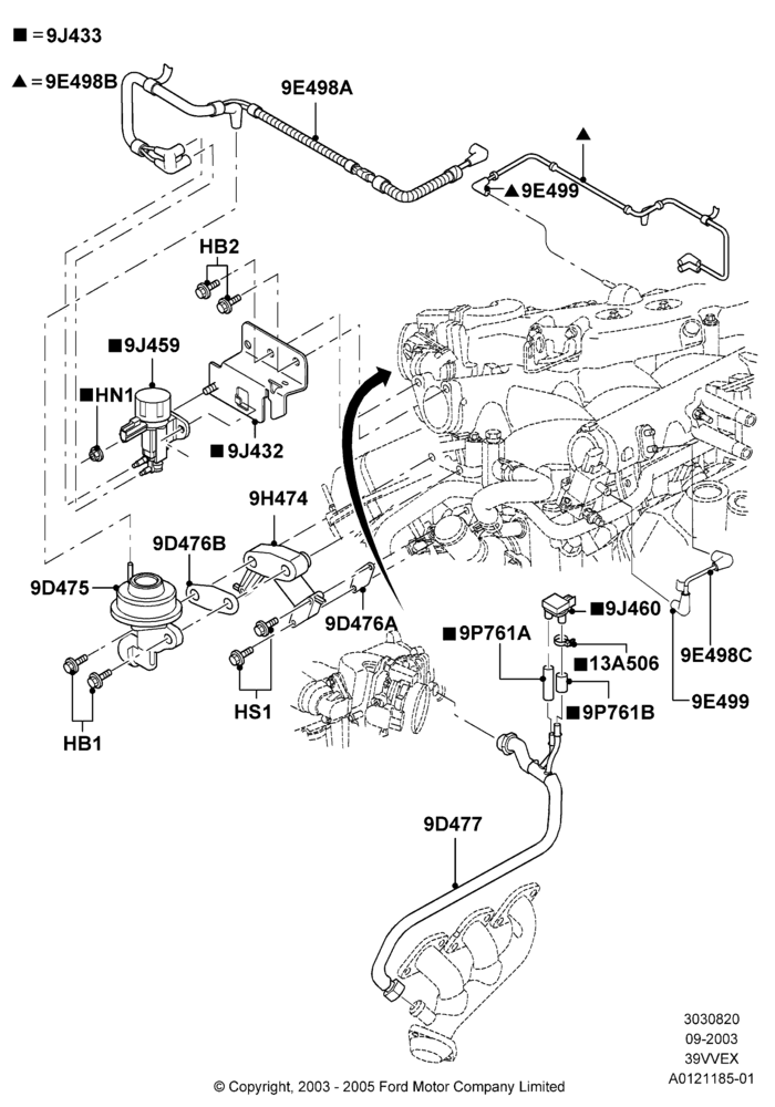 Exhaust Gas Recirculation, 3.9L OHV EFI NA V6 GAS