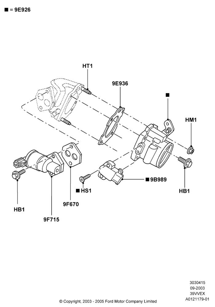 15 - Throttle Housing, 3.9L OHV EFI NA V6 GAS; 05/SEP/2003-12/MAY/2004