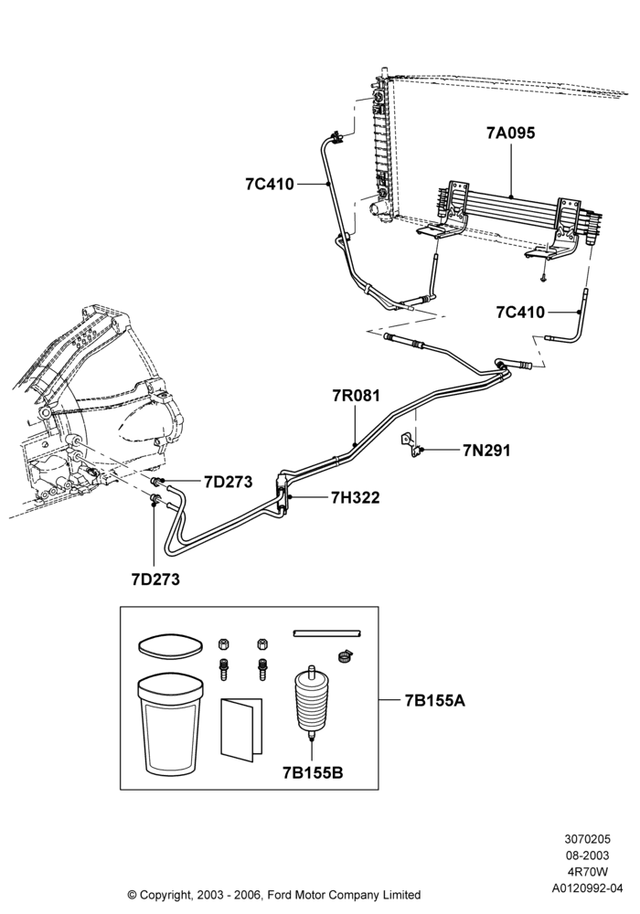 Transmission Cooling Systems, 4R70/4R75 W/E 4 Speed Trans, With Auxillary Cooler