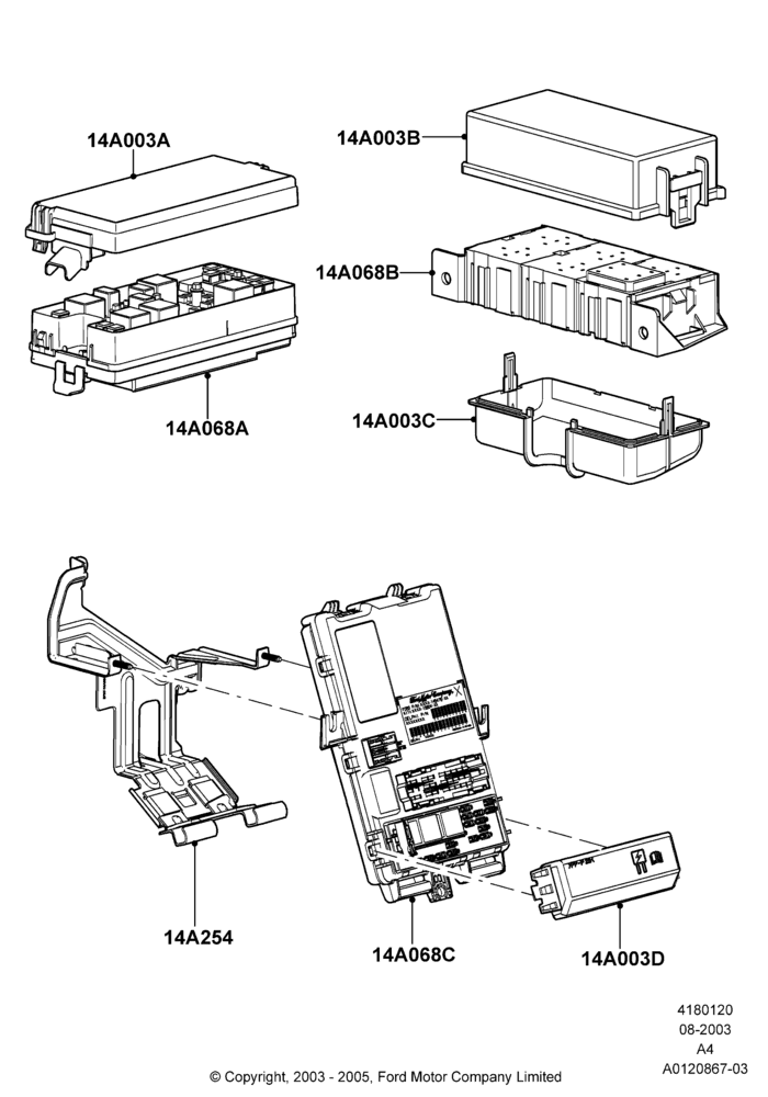 20B - Fuses, Holders and Circuit Breakers, Fuse panels and Relay panels; 25/AUG/2003-02/JAN/2007