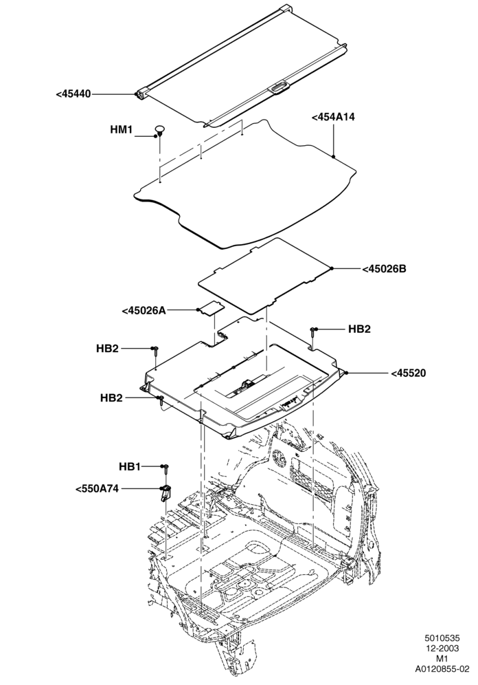 35E - Load Compartment Trim, Less Cargo Convenience Package, Production Installed; 22/DEC/2003-01/MAY/2006