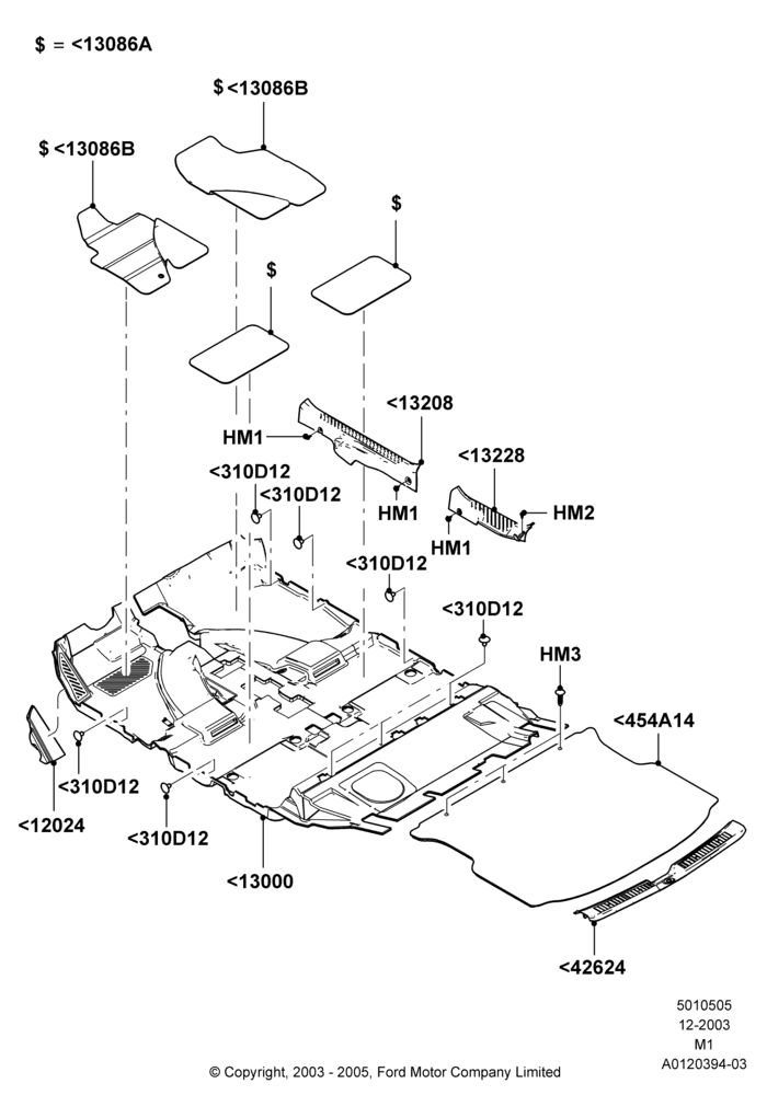05C - Floor Trim, Ford Series, Production Installed; 22/DEC/2003-01/MAY/2006