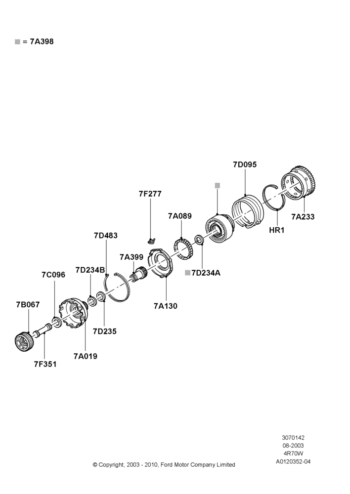 42B - Planetary Gear Sets, 4R70/4R75 W/E 4 Speed Trans; 04/AUG/2003-12/MAY/2004