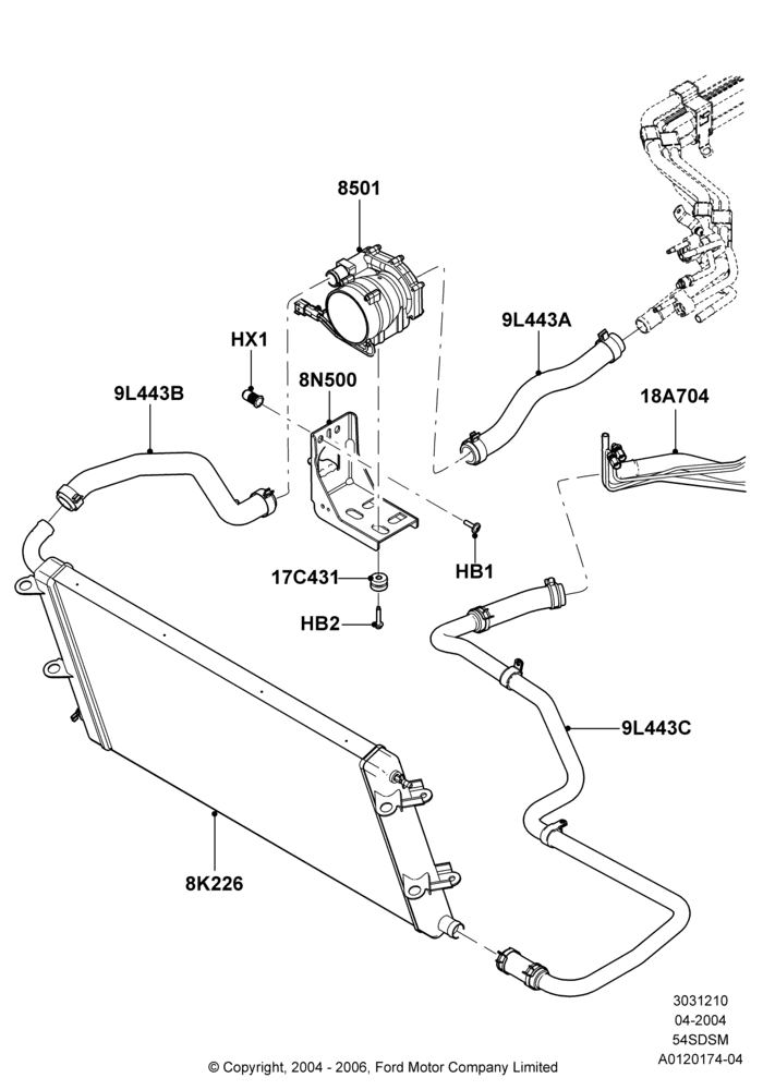 10A - Intercooler/Air Ducts and Hoses, 5.4L 4V DOHC EFI S/C ALUM V8 G; 30/JUN/2004-30/SEP/2006