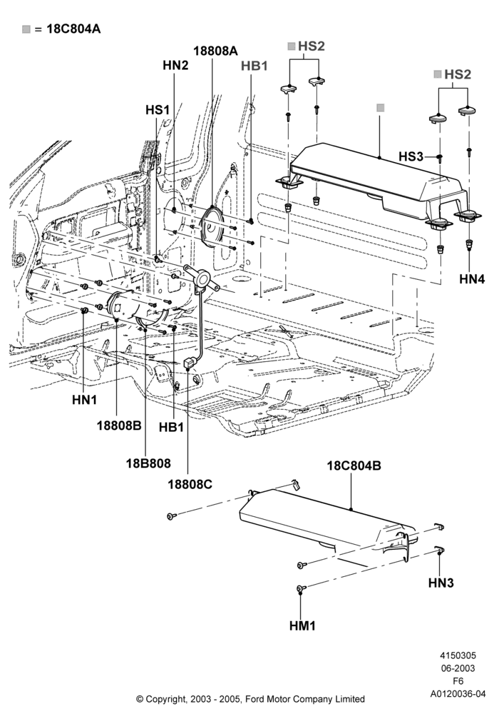 05C - Speakers, AM/FM CD Changer/Clock, With Power Front Windows; 02/JUN/2003-29/NOV/2004