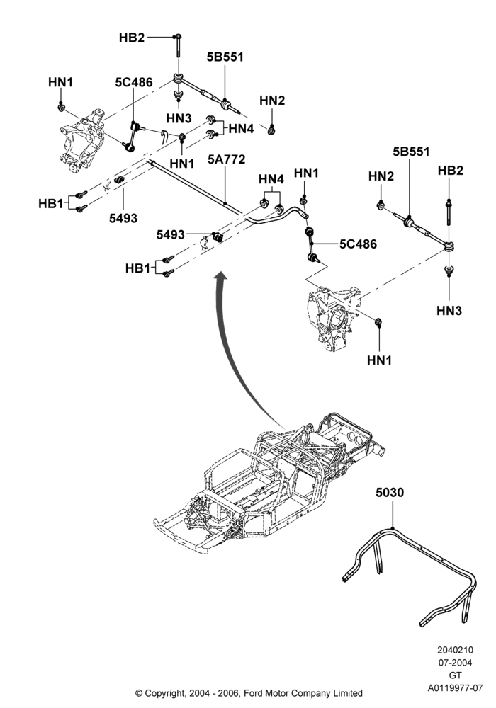 10 - Rear Cross Member & Stabilizer Bar; 30/JUN/2004-30/SEP/2006