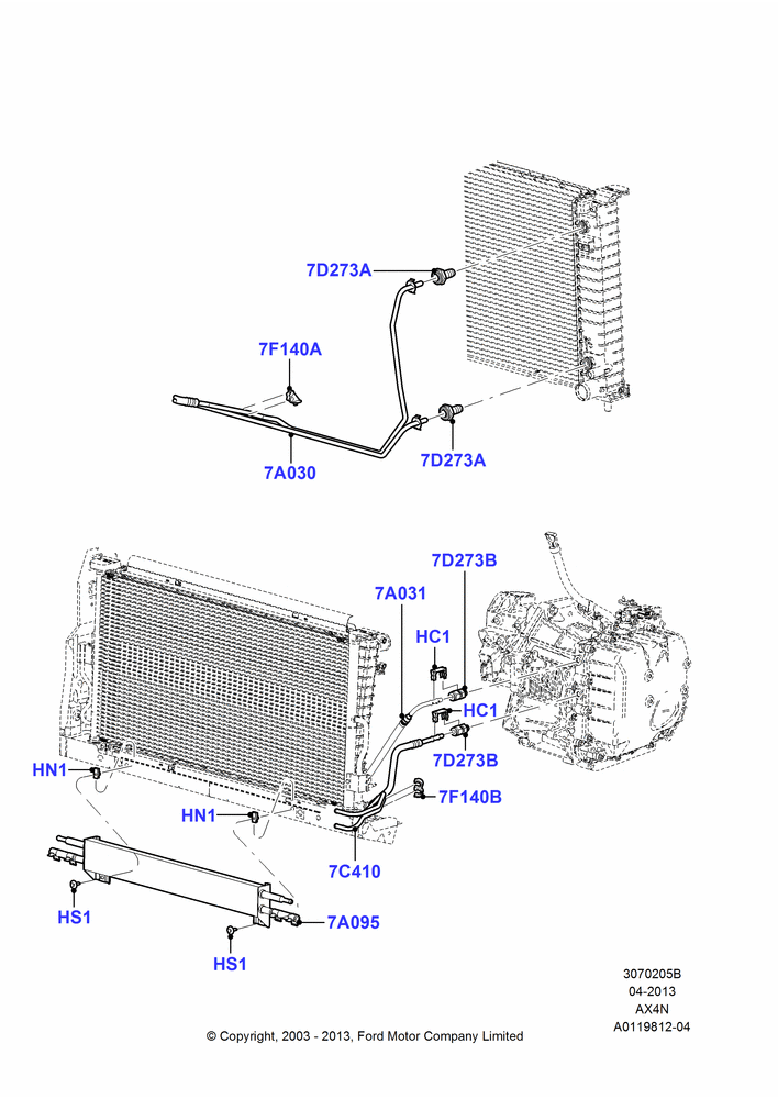 Transmission Cooling Systems, AX4N, With Auxillary Cooler