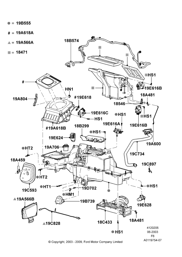 05D - Heater/Air Cond.External Components, With Automatic Air Conditioning; 02/JUN/2003-29/NOV/2004