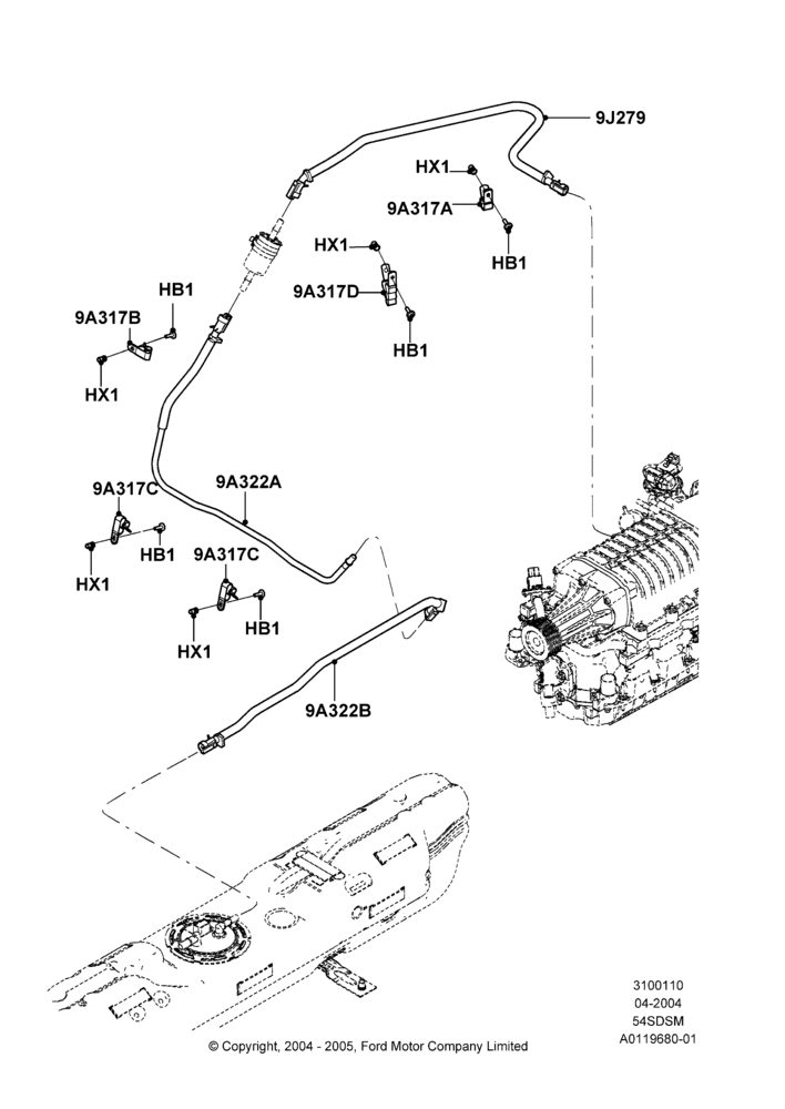 10A - Fuel Lines, 5.4L 4V DOHC EFI S/C ALUM V8 G; 30/JUN/2004-30/SEP/2006