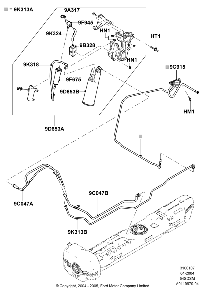 07A - Fuel Vapour System, 5.4L 4V DOHC EFI S/C ALUM V8 G; 30/JUN/2004-30/SEP/2006