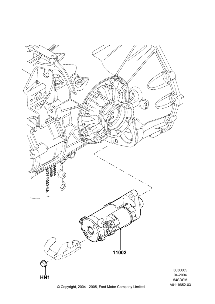05A - Starter Motor, 5.4L 4V DOHC EFI S/C ALUM V8 G; 30/JUN/2004-30/SEP/2006