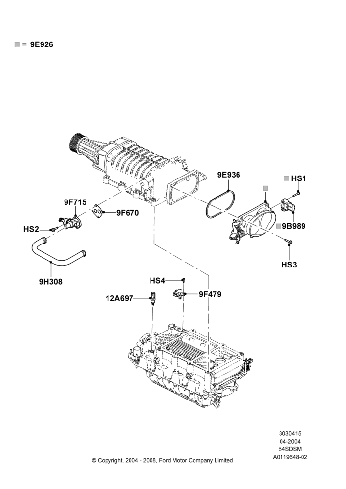 15A - Throttle Housing, 5.4L 4V DOHC EFI S/C ALUM V8 G; 30/JUN/2004-30/SEP/2006