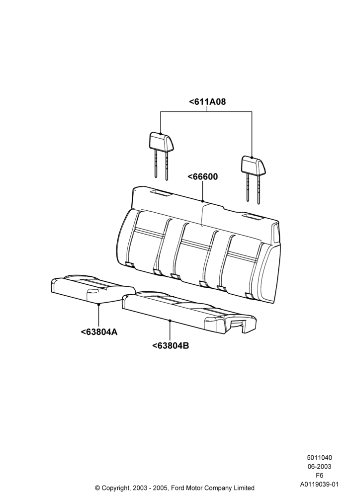 40A - Rear Seat Covers, Super Cab; 02/JUN/2003-23/AUG/2004