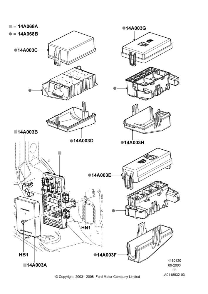 20B - Fuses, Holders and Circuit Breakers, Fuse panels and Relay panels; 02/JUN/2003-18/AUG/2008