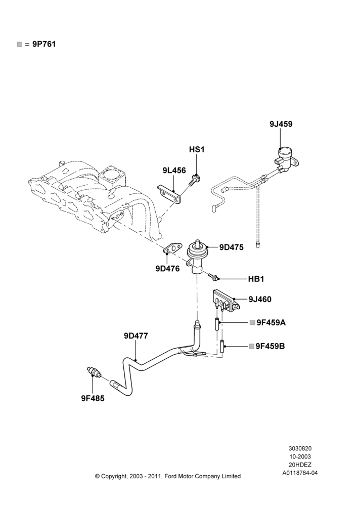 20 - Exhaust Gas Recirculation, All 2.0L Zetec Engines; 04/SEP/2003-05/APR/2004