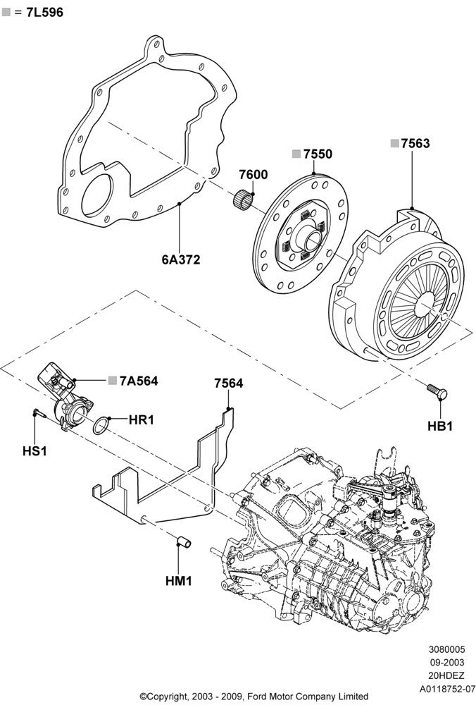 05B - Clutch, All 2.0L Zetec Engines, Manual Transmission; 04/SEP/2003-05/APR/2004