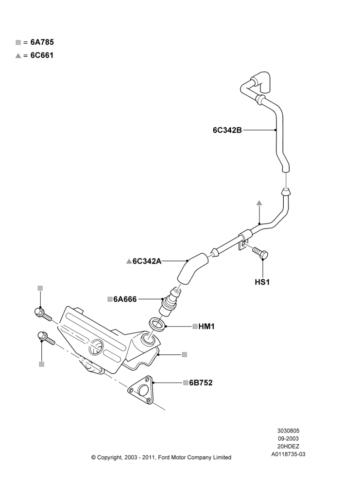 05C - Emission Control - Crankcase, Less Exclusive Package, Zetec 2.0 16V EFI; 04/SEP/2003-05/APR/2004