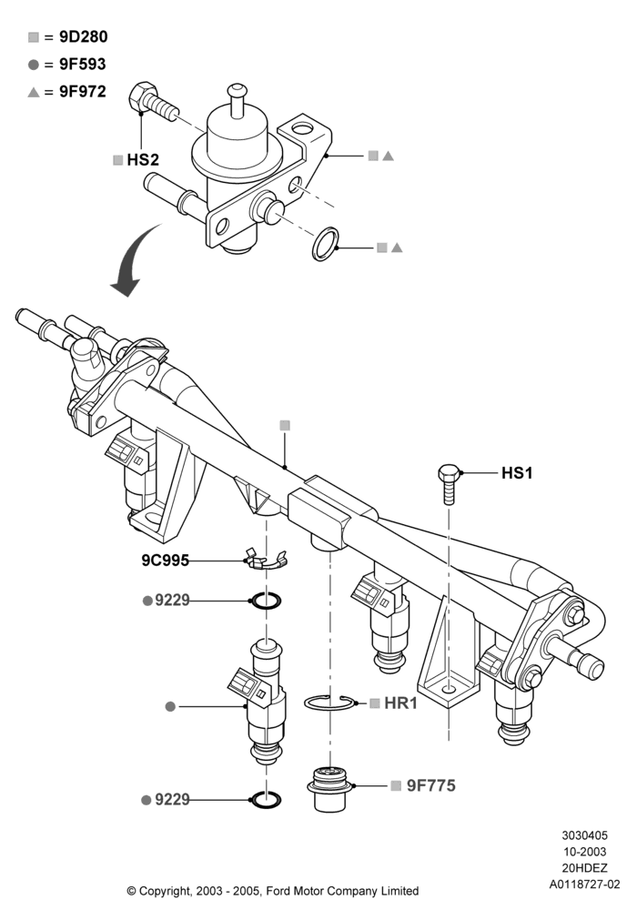 05D - Fuel Injectors and Pipes, SVT Package; 04/SEP/2003-05/APR/2004