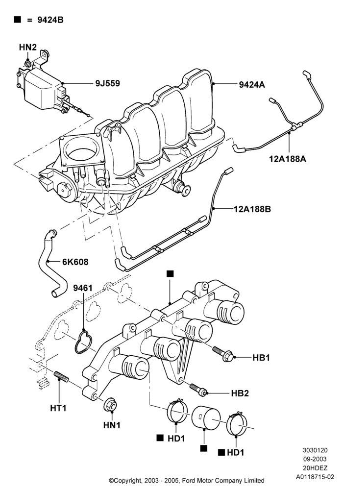 20D - Intake Manifold, SVT Package, 2.0L Zetec VVT (170PS); 04/SEP/2003-05/APR/2004
