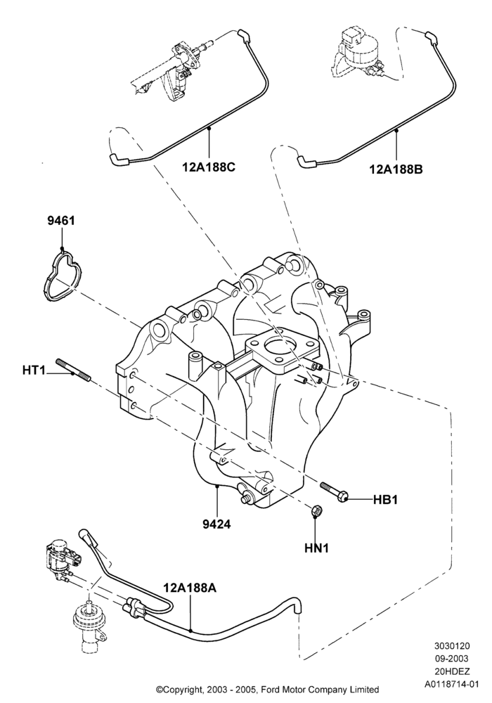 20C - Intake Manifold, Less SVT Package, Zetec 2.0 16V EFI; 04/SEP/2003-05/APR/2004