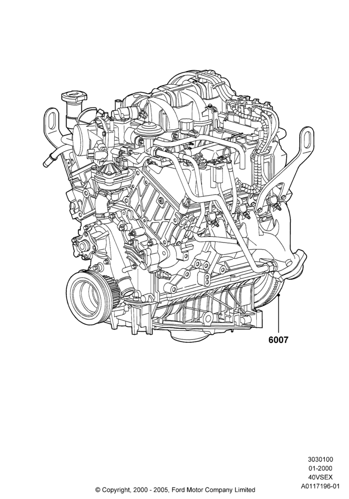 00C - Engine Assy Fully Dressed, 4.0L V6 12V SOHC EFI; 31/JAN/2000-09/MAY/2003