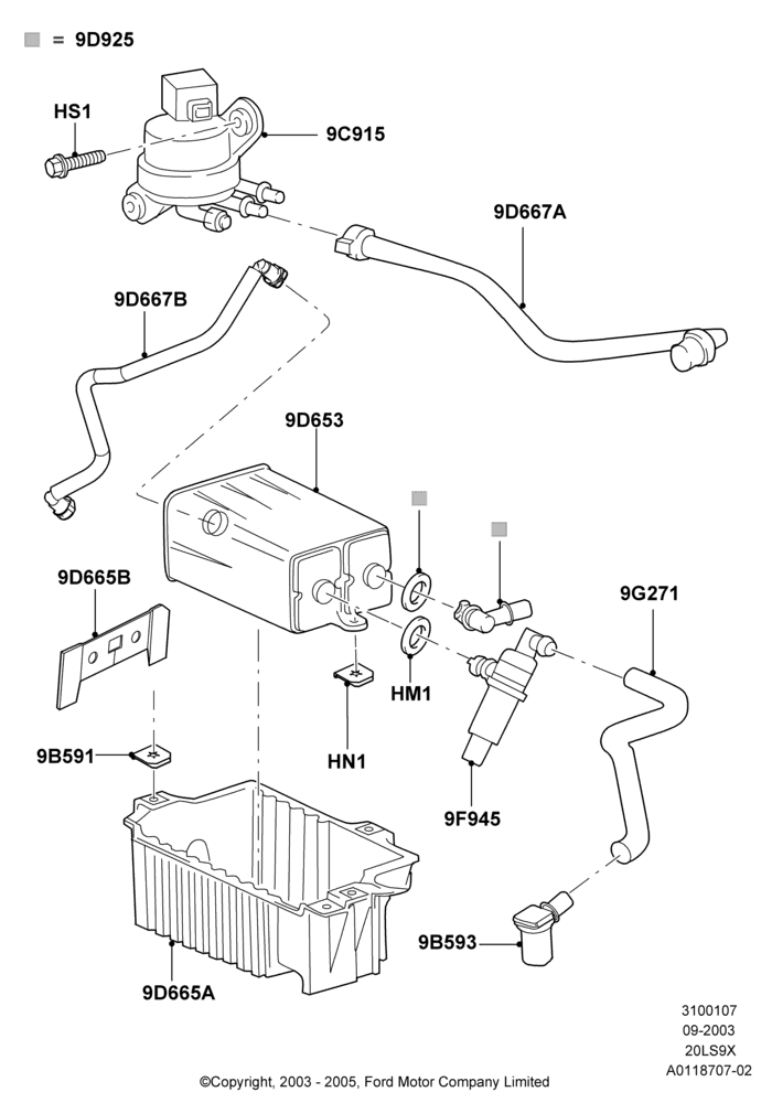 07 - Fuel Vapour System, CVH 2.0  EFI; 04/SEP/2003-05/APR/2004