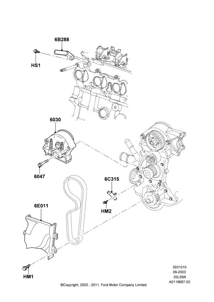 10 - Timing Gear Covers, CVH 2.0 EFI; 04/SEP/2003-05/APR/2004