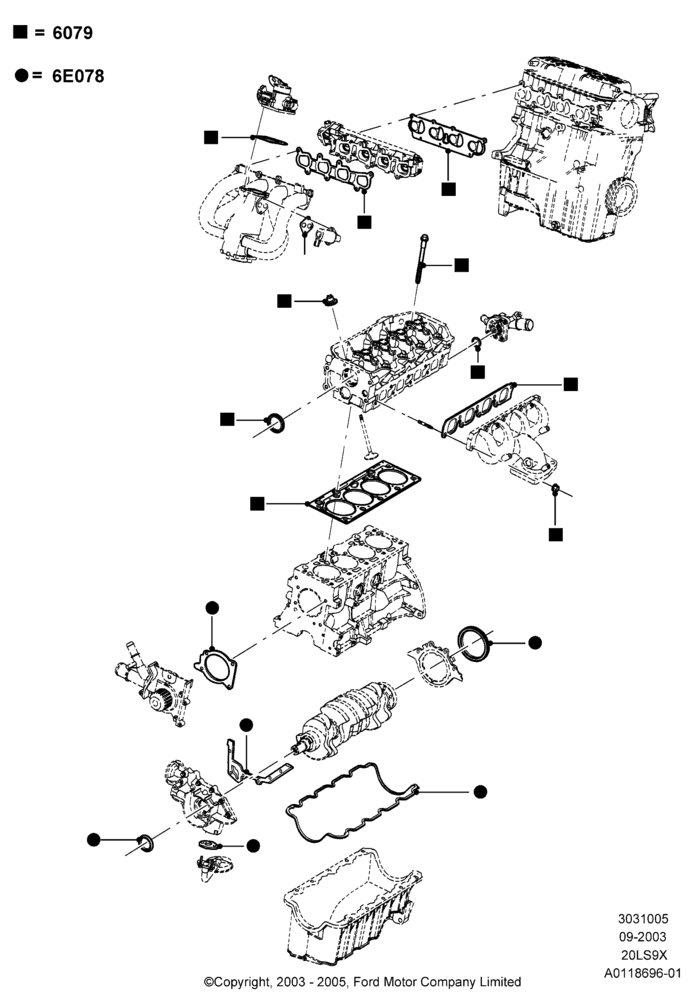 05 - Engine Gasket Kits, CVH 2.0 EFI; 04/SEP/2003-05/APR/2004