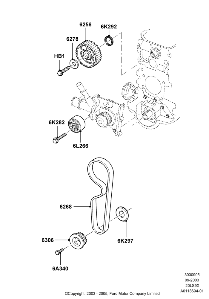 05 - Timing Gear, CVH 2.0  EFI; 04/SEP/2003-05/APR/2004