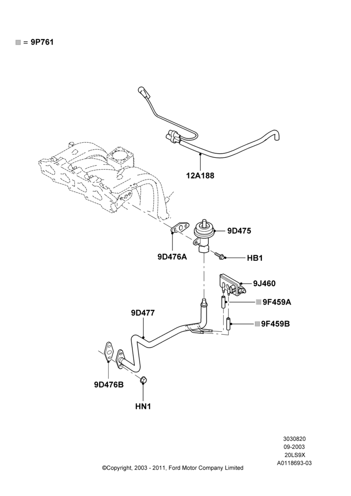 20 - Exhaust Gas Recirculation, CVH 2.0  EFI; 04/SEP/2003-05/APR/2004