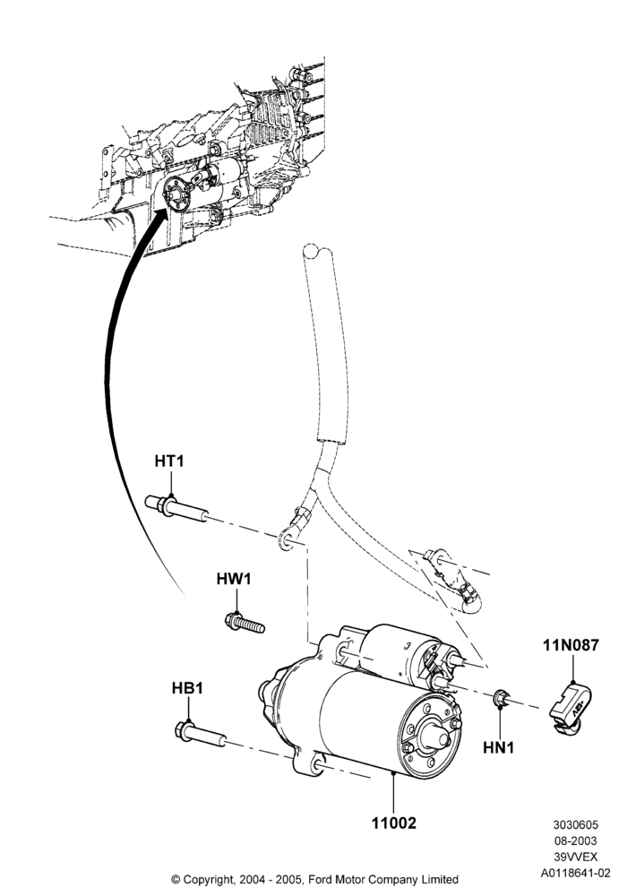 05 - Starter Motor, 3.9L OHV EFI NA V6 GAS; 25/AUG/2003-02/JAN/2007