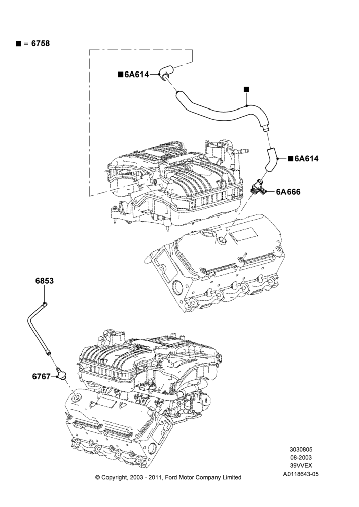 05 - Emission Control - Crankcase, 3.9L OHV EFI NA V6 GAS; 25/AUG/2003-02/JAN/2007