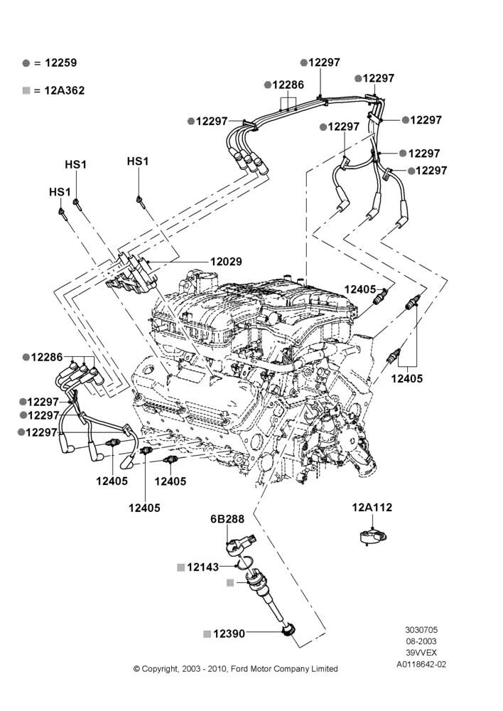 05 - Ignition Coil and Wires/Spark Plugs, 3.9L OHV EFI NA V6 GAS; 25/AUG/2003-02/JAN/2007