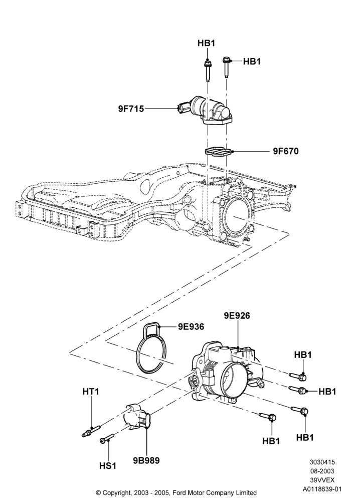 15 - Throttle Housing, 3.9L OHV EFI NA V6 GAS; 25/AUG/2003-02/JAN/2007
