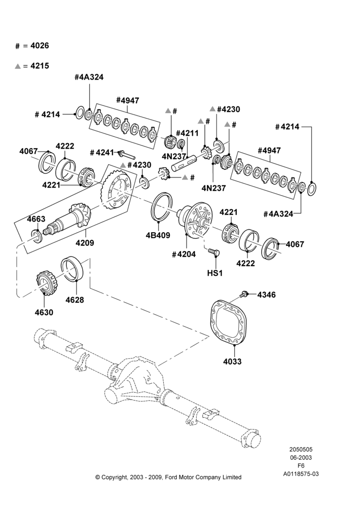 05F - Components - Rear Axle Diff & Carr., Rear Axle Limited Slip Differential, With 10.25 Axle; 02/JUN/2003-04/MAR/2007