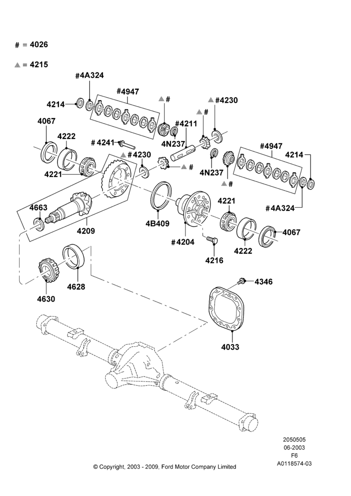 05E - Components - Rear Axle Diff & Carr., Rear Axle Limited Slip Differential, With 9.75" Axle; 02/JUN/2003-17/JUL/2006
