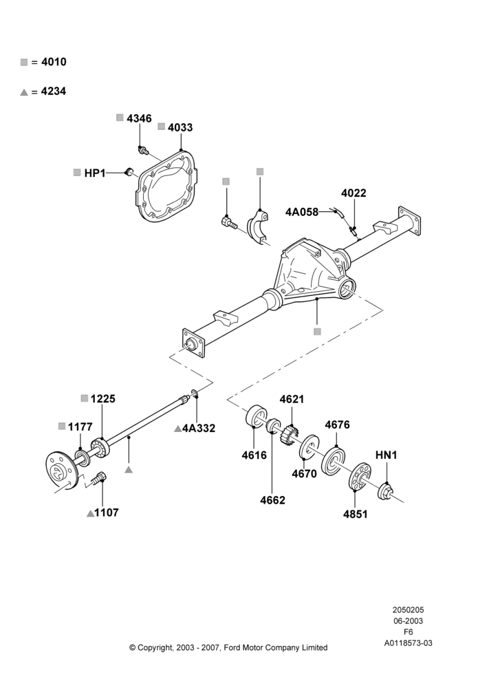 05C - Rear Axle, With 10.25 Axle; 02/JUN/2003-17/JUL/2006