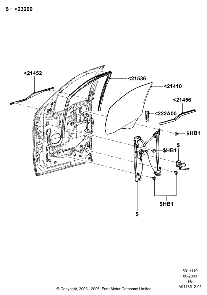 10B - Front Door Glass & Window Controls, With Power Front Windows; 02/JUN/2003-23/DEC/2014