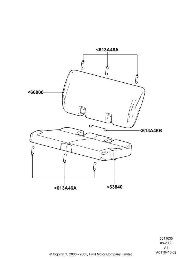 35C - Rear Seat Pads/Valances & Heating, All Third Row Seating; 25/AUG/2003-02/JAN/2007