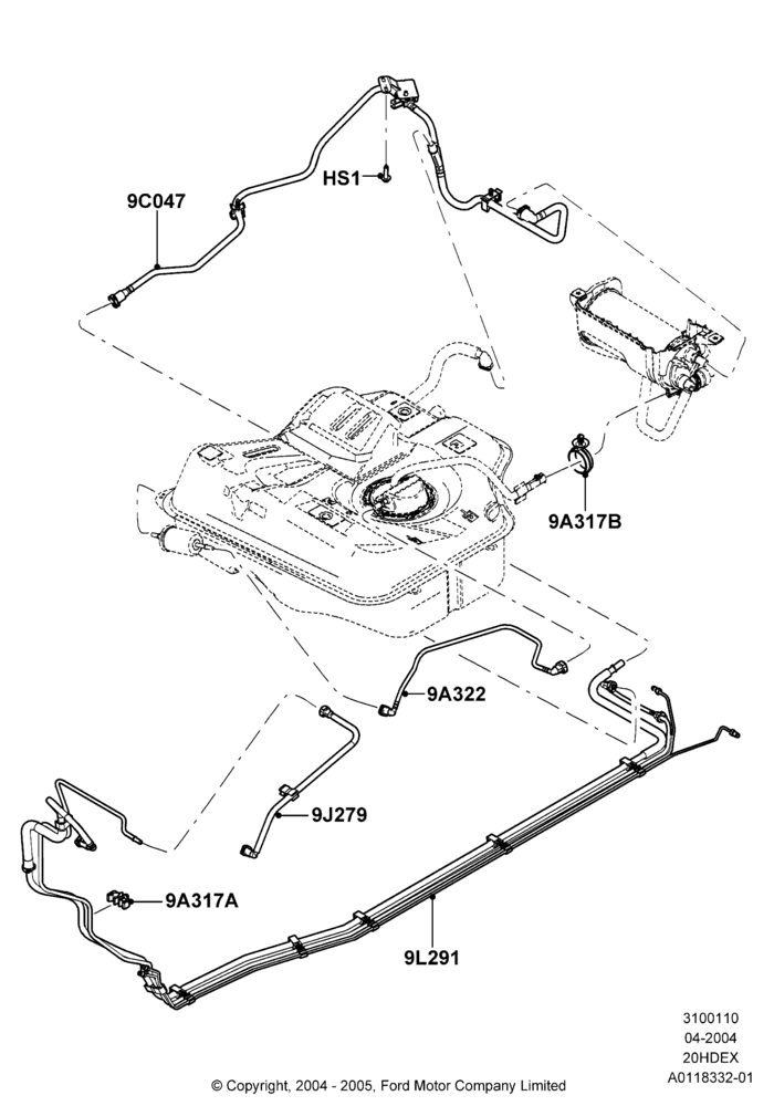 10A - Fuel Lines, 2.0L Duratec HE (137PS); 05/APR/2004-27/AUG/2007