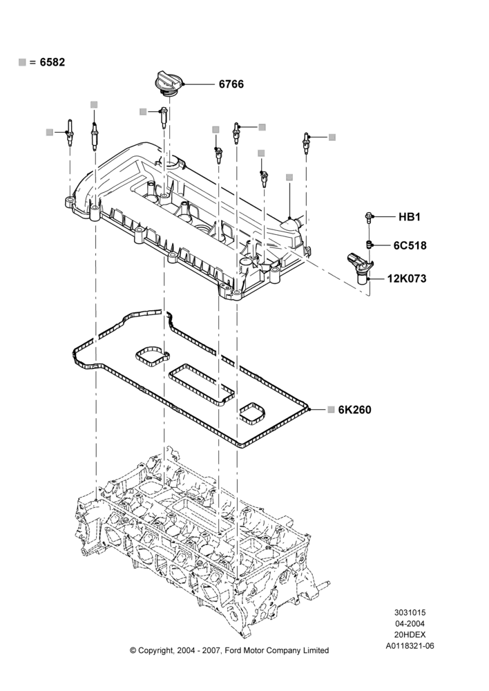 15A - Cylinder Head Cover, 2.0L Duratec HE (137PS); 05/APR/2004-07/DEC/2010