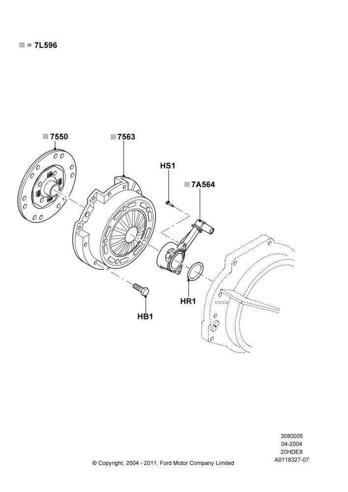05A - Clutch, 2.0L Duratec HE (137PS), Manual Transmission; 05/APR/2004-07/DEC/2010