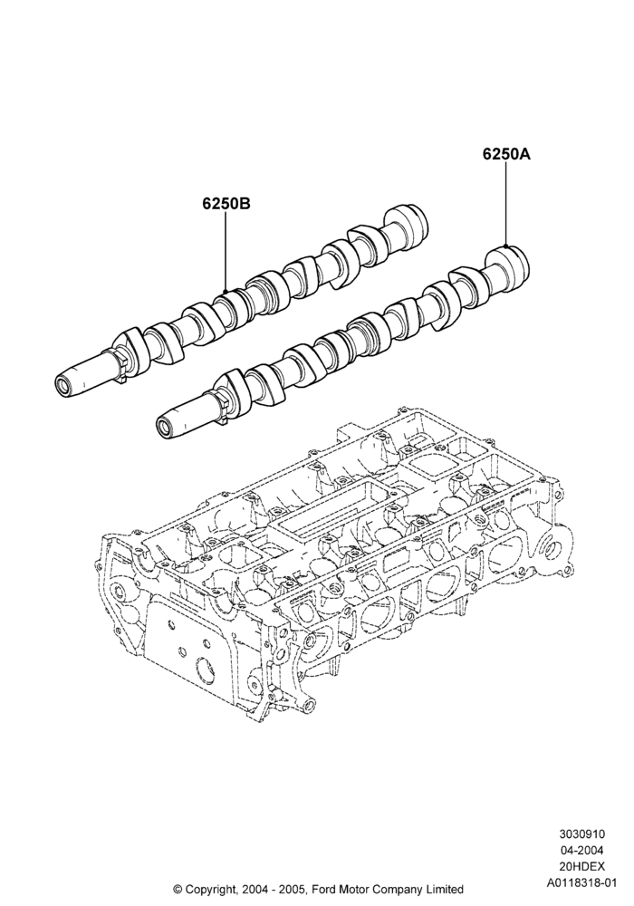 10A - Camshaft, 2.0L Duratec HE (137PS); 05/APR/2004-07/DEC/2010