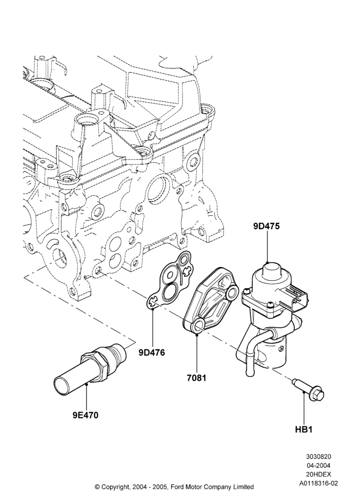 20A - Exhaust Gas Recirculation, 2.0L Duratec HE (137PS); 05/APR/2004-07/DEC/2010