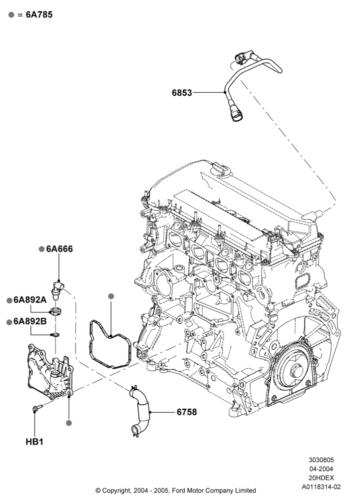 05A - Emission Control - Crankcase, 2.0L Duratec HE (137PS); 05/APR/2004-27/AUG/2007