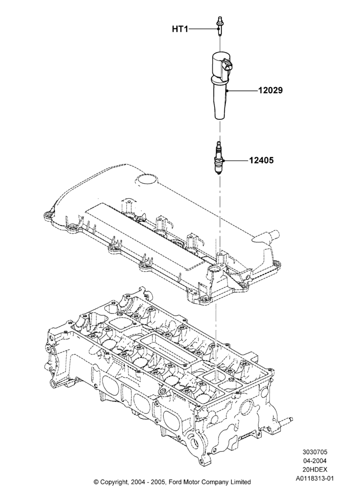 05A - Ignition Coil and Wires/Spark Plugs, 2.0L Duratec HE (137PS); 05/APR/2004-07/DEC/2010