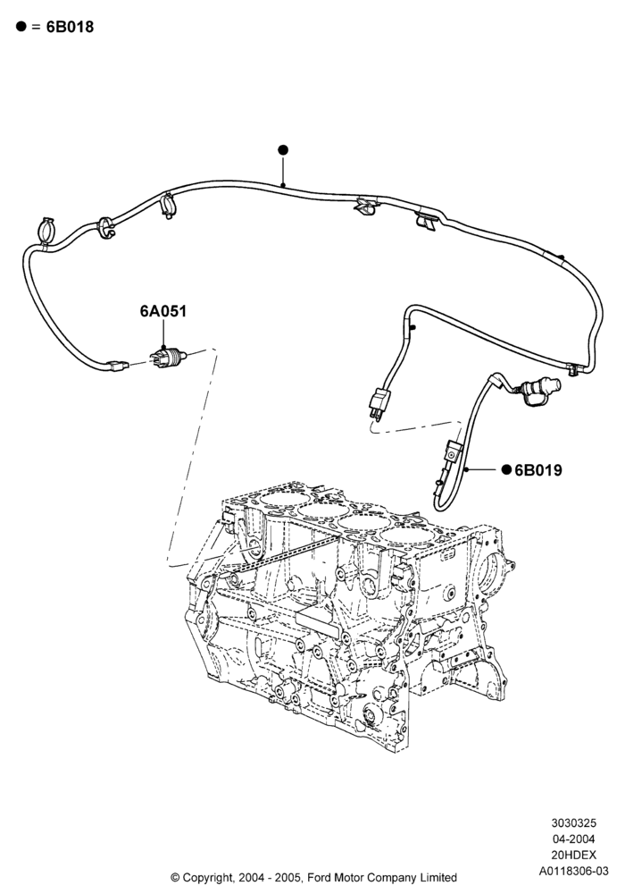 25A - Engine Heater, 2.0L Duratec HE (137PS); 05/APR/2004-27/AUG/2007