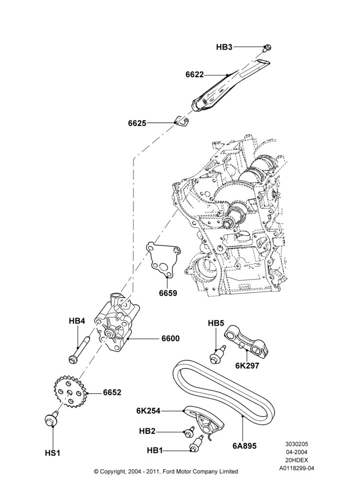 05A - Oil Pump, 2.0L Duratec HE (137PS); 05/APR/2004-07/DEC/2010